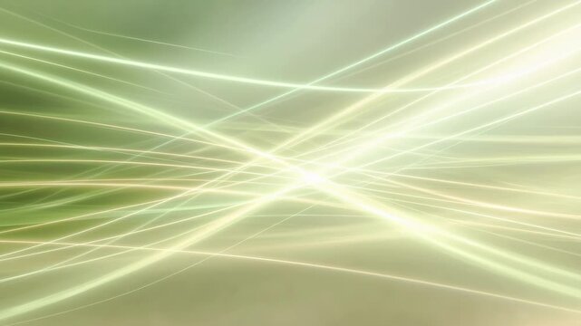 Green luminous light trails cross a gradient background in abstract style, suggesting energy, motion, technology, and innovation