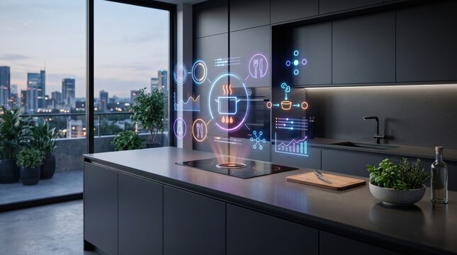 Smart kitchen. Future home. Digital cooking.