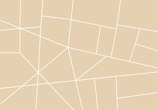 geometric abstract background, fragmented composition, intersecting white lines creating polygon shapes on a light brown backdrop.