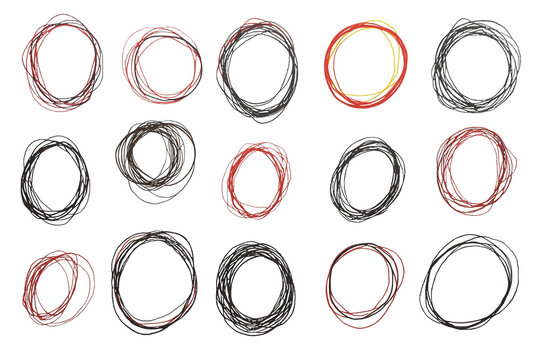 Hand drawn circular outline collection