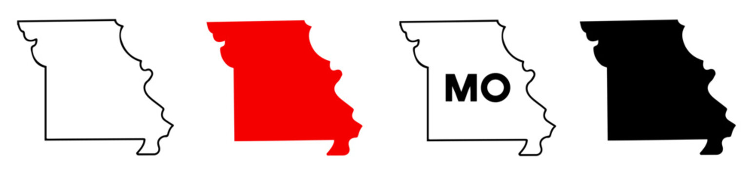 missouri state map icon set