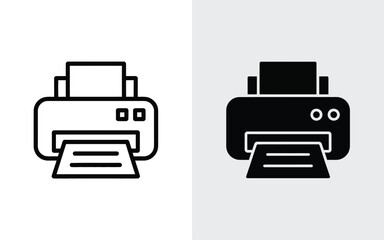 Office printer vector icon graphic in line and solid art styles with printing © MdMujahidFakir