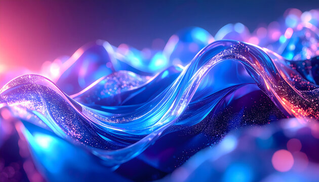 Abstract Blue Waves with Smooth Fluid Layers in Dynamic Design.