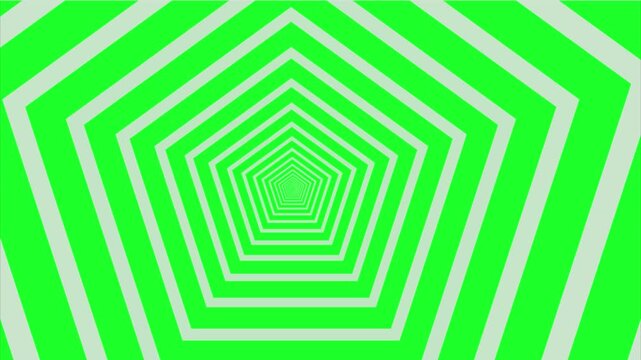 Green Screen Abstract Pentagon Tunnel Motion Graphics Loop Background