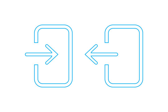 Enter and exit icon. Login logout icon. 
