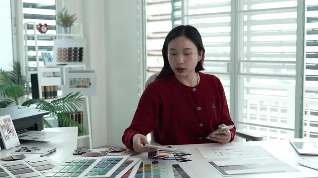 Architect could develop a concept for the design house in modern office.