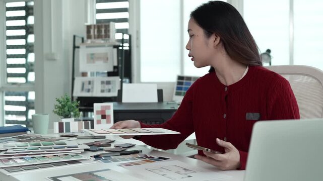 Architect could develop a concept for the design house in modern office.
