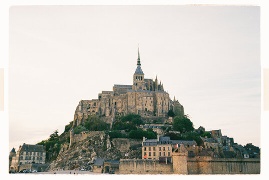 Mont Saint-Michel abbey during low tide
