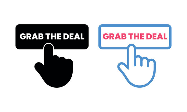 Hand clicking grab the deal button with cursor