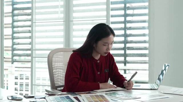 Architect could develop a concept for the design house in modern office.