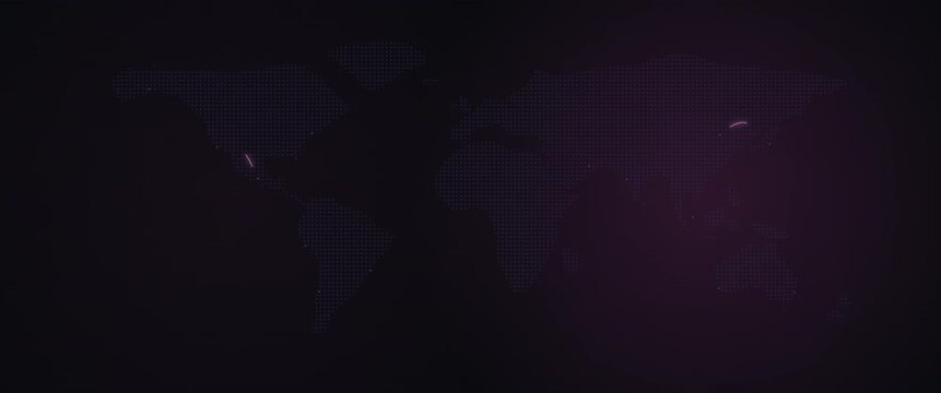 Cinematic widescreen magenta data packet arc anamorphic seamless loop