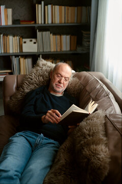 Man reading book
