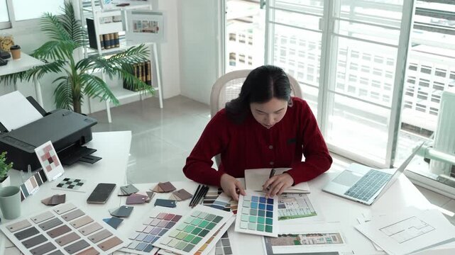 Architect could develop a concept for the design house in modern office.