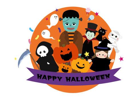 シンプル可愛いハロウィンのワンポイントイラスト