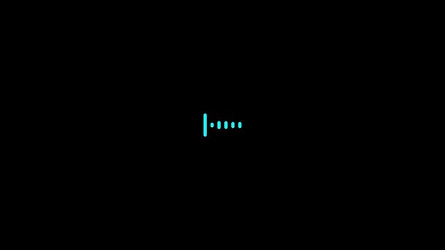 Voice recording podcast mic microphone button icon animation. Audio microphone icon animation. digital sound wave and frequency level display,Dynamic white audio visualizer- Music sound wave animation
