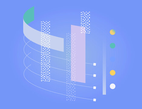 abstract data layers with digital nodes &ndash; concept of data structure
