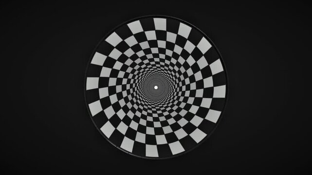 Checkerboard Vortex Tunnel Spinning Toward Infinite Point