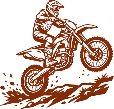 Extreme Motocross Sport Illustration Creative Design Template 