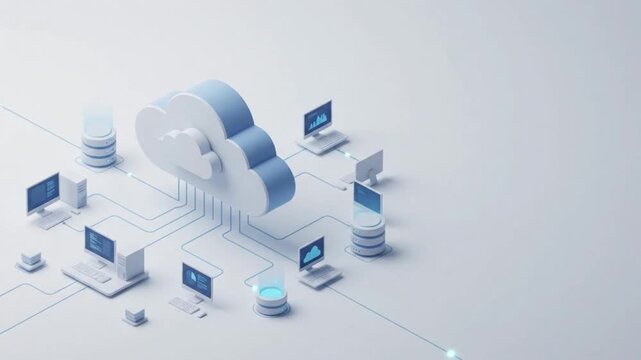 Isometric Cloud Computing Network and Data Storage Concept