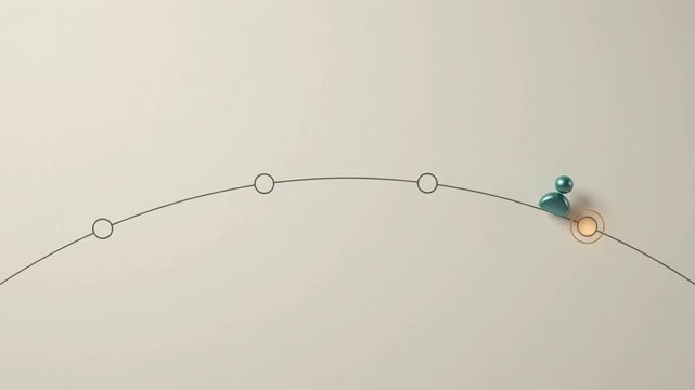 3D Character Journey and Business Progress Waypoints Concept