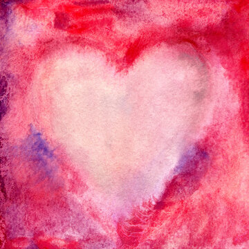 Pink heart on red