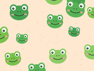 Naklejka premium Smiling Frog Heads Playful Nursery Design