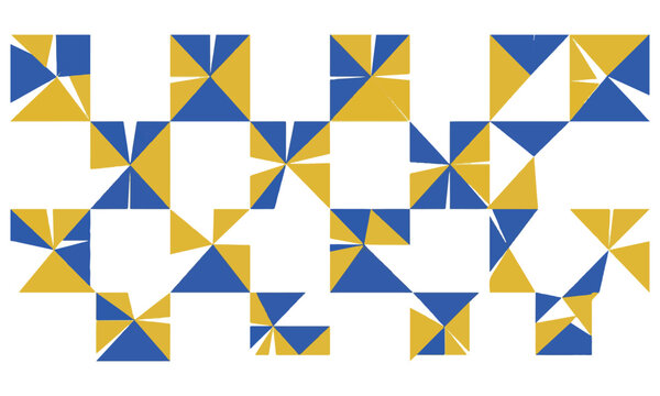 Abstract Blue and Gold Geometric Vector Pattern Background