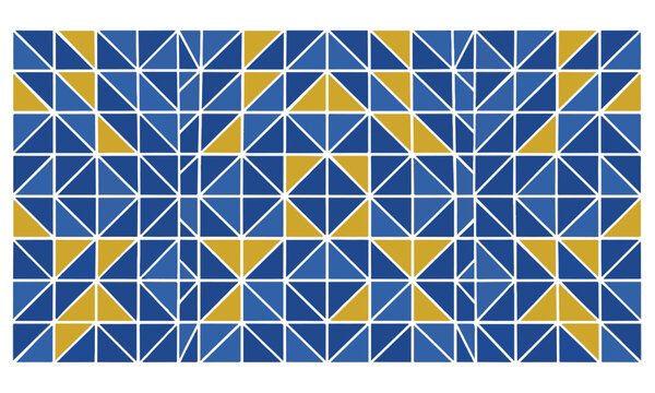 Abstract Blue and Gold Geometric Vector Pattern Background
