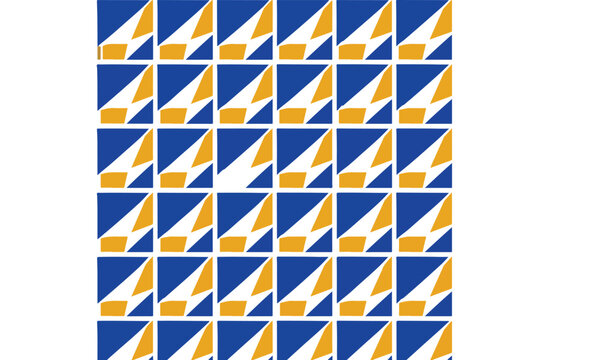 Abstract Blue and Gold Geometric Vector Pattern Background