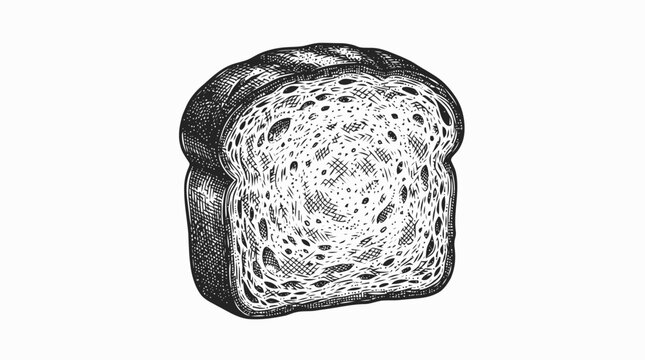 Simple toasted white bread slice with crust Vector