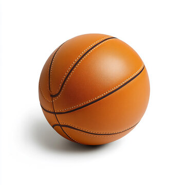 Textured brown basketball standing on white background with sports equipment game ball athletic equipment basketball competition activity