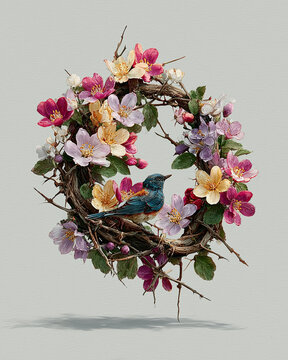 Crown of thrones with pastel flowers