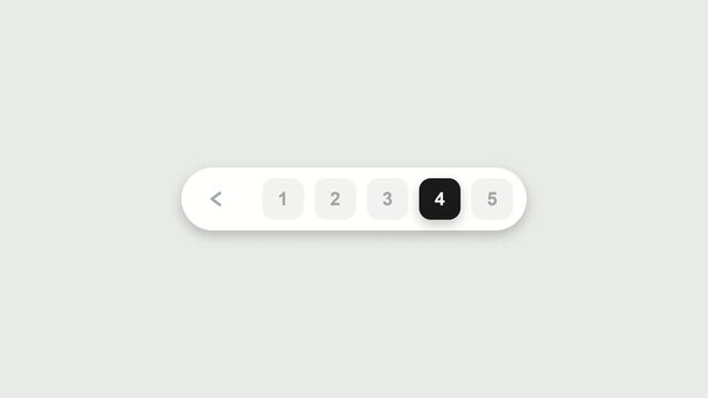 Minimalist website pagination bar with active number selection clean user