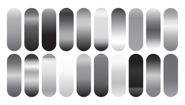 pack of dark metallic chrome or steel gradient palette design