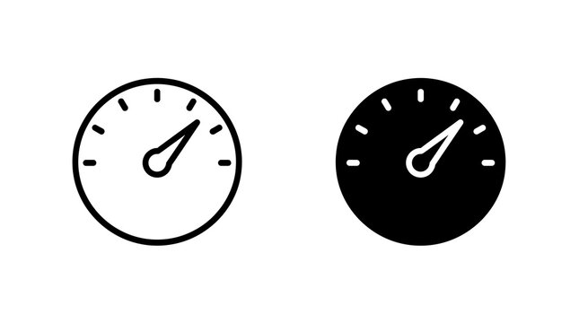 Speedometer gauge icons isolated on transparent background