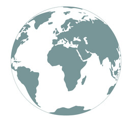 Fototapeta premium World Map. A simplified graphic illustration of the Earth, showing continents and oceans.