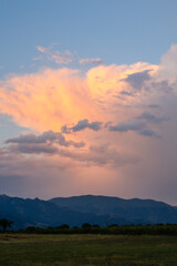 Fototapeta premium Gorgeous sunset landmark with mountains layers, Armenia
