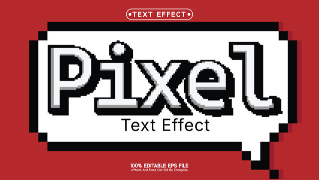 Pixel style editable text effect template for retro gaming design