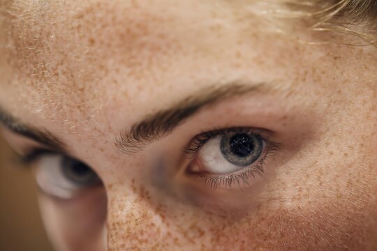 close-up of gymnast&rsquo;s focused eyes