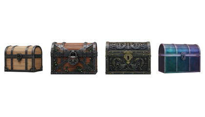 Obraz premium Collection of Various Fantasy Treasure Chests and Boxes