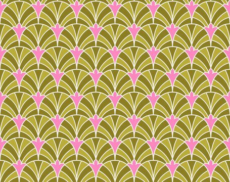 Art deco geometric seamless pattern. Abstract decorative retro background.