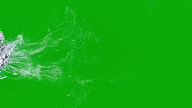 Green Screen Blue and Silver Water Vortex Portal