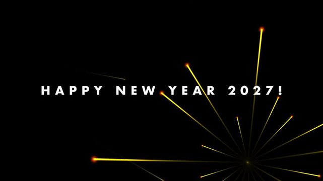 Happy New Year 2027 Fireworks Animation Background
