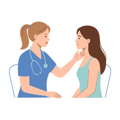 Fototapeta premium Doctor Examining Patient Throat During Medical Checkup