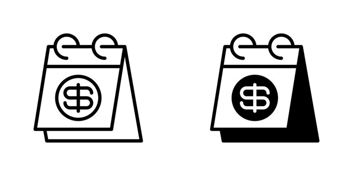 Payment Schedule Line Icon, Outline Symbol for Billing Cycle, Debt Installment, Financial Calendar, Time Management, and Subscription Renewal. Vector Sign Icon.