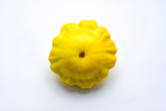 Yellow Pattypan Squash Isolated on white background