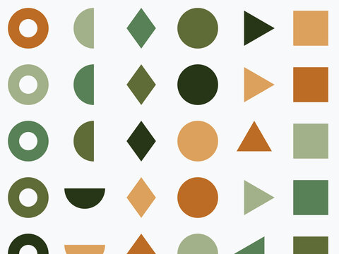 Playful Circles Triangles Squares Grid Design