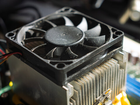 Cooling Fan on Computer Processor with Dust Accumulation