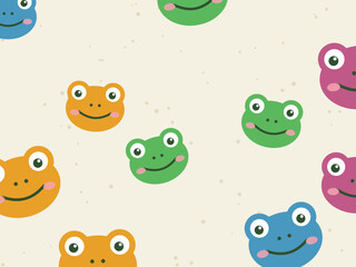 Fototapeta premium Adorable Froggy Faces Children Illustration
