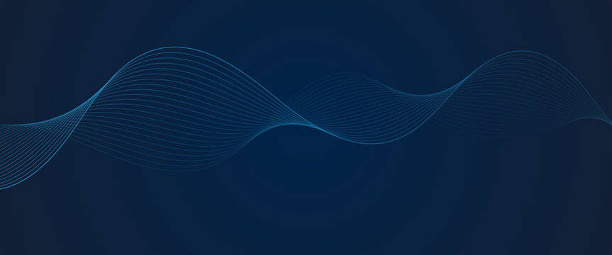 Abstract wave dynamic curve lines transparent background with flowing digital energy waves technology concept modern backdrop vector design
